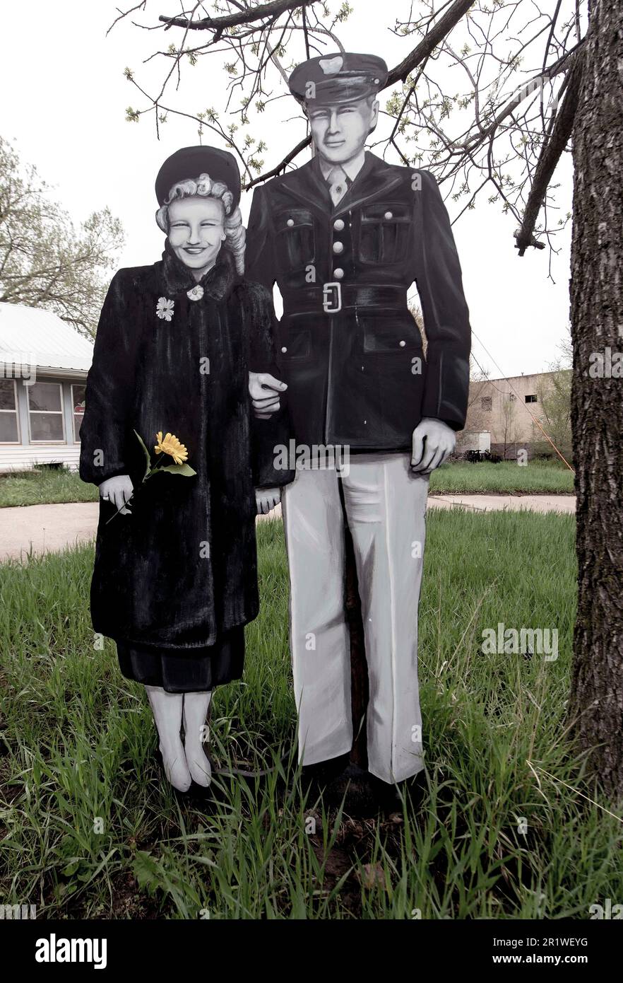 Taylor, Nebraska, USA. 15th May, 2023. ''The Villagers'' are lifesized