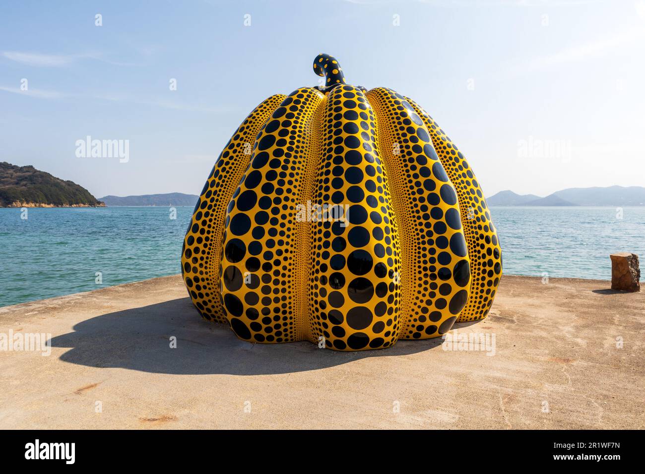 Naoshima, Japan March 29, 2023 Public outdoor sculpture on Naoshima