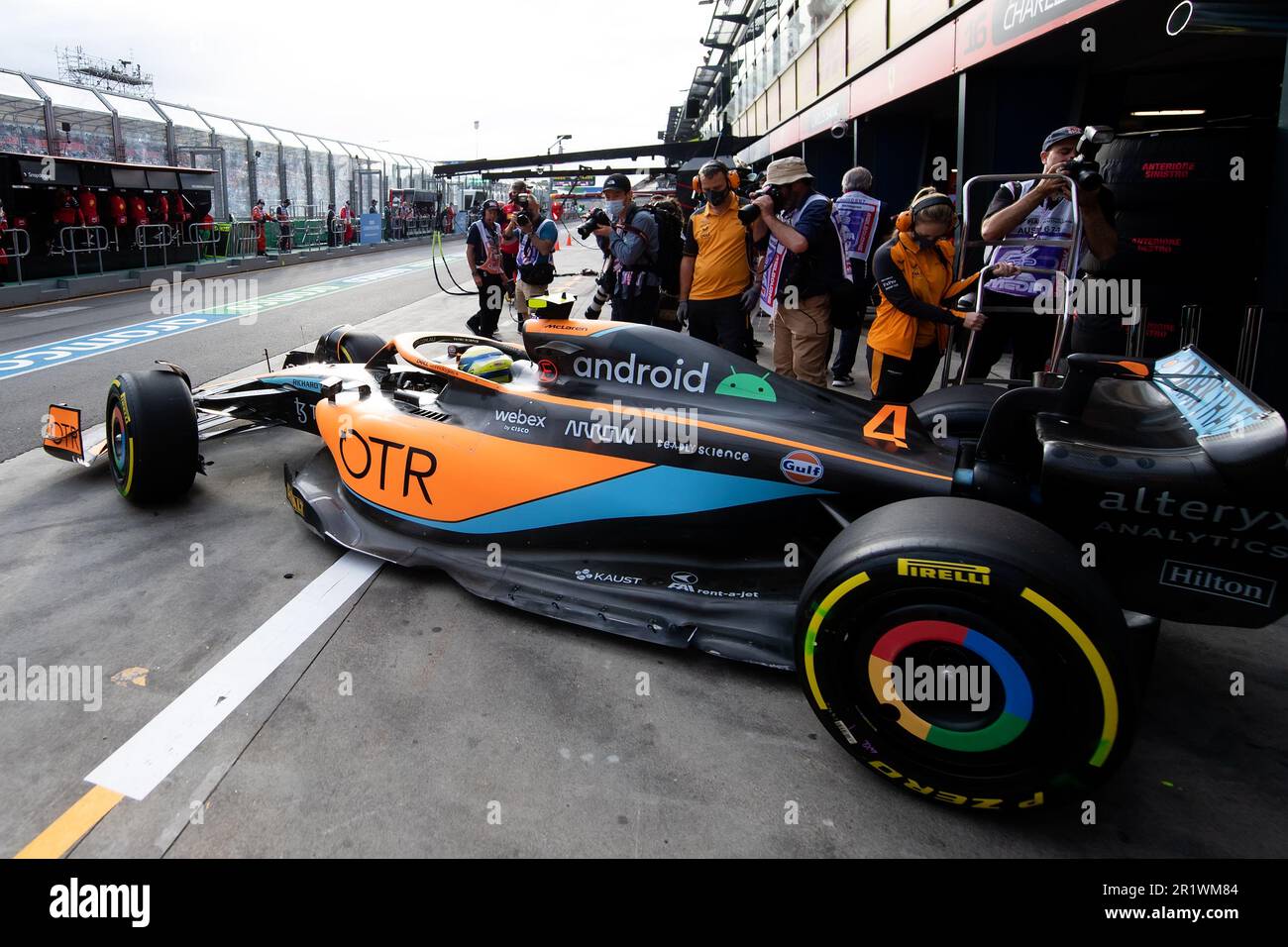 Melbourne, Australia, 8 April, 2022. Lando Norris (4) of Great Britain ...