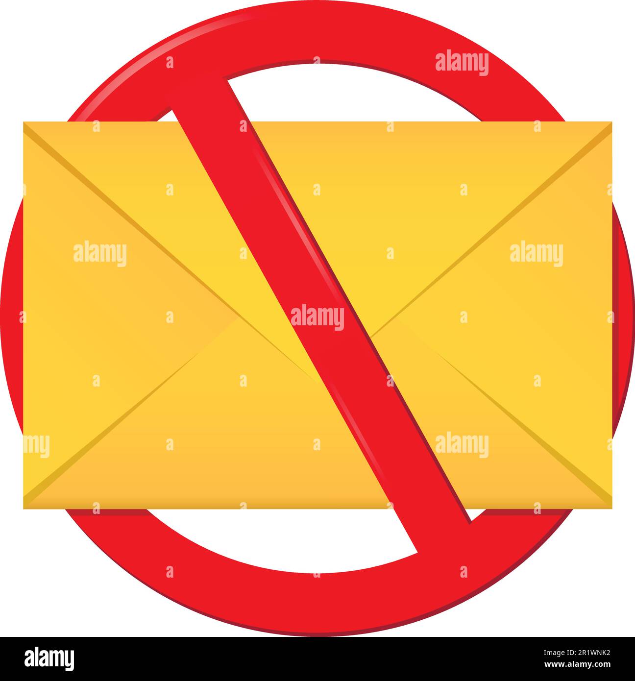 Envelope forbidden sign. Do not send message sign. Stock Vector