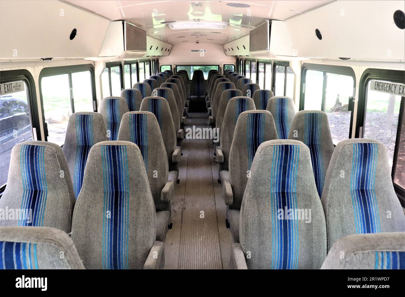 Bus seats blue and grey Stock Photo Alamy