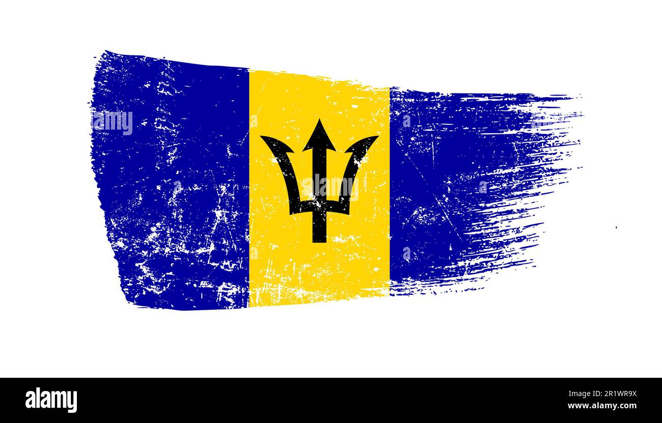 Grunge Brush Stroke With Barbados Flag Stock Photo Alamy