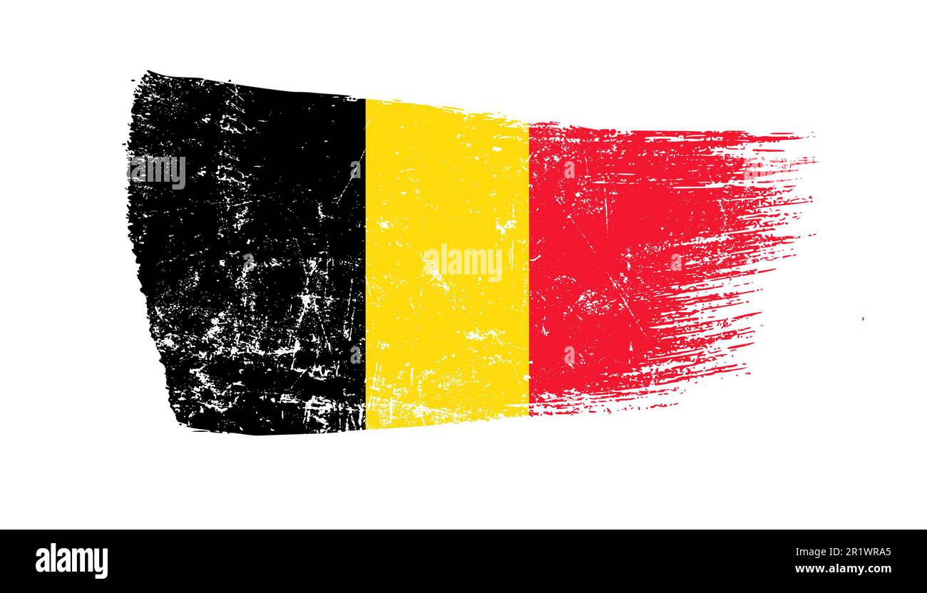 Grunge Brush Stroke With Belgium Flag Stock Photo - Alamy
