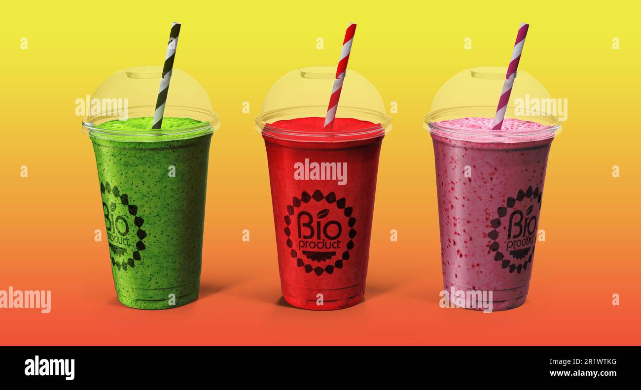 https://c8.alamy.com/comp/2R1WTKG/three-plastic-cups-mockup-with-various-fruits-juice-2R1WTKG.jpg