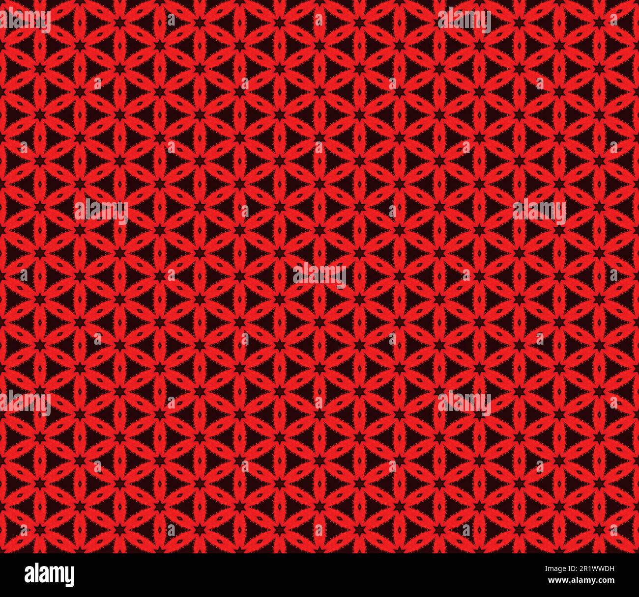 Geometric black and white seamless pattern repeating lattice motif digital art with stars.. Abstract background wallpaper. Stock Photo