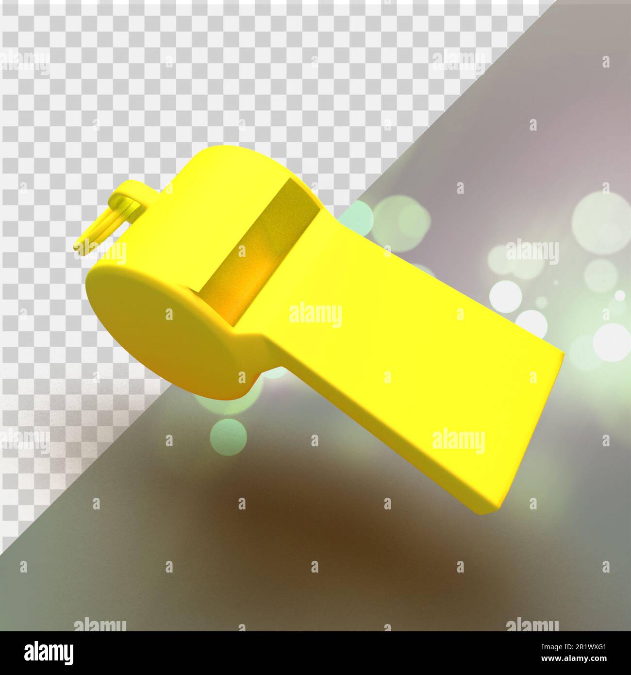 Flying yellow whistle on transparent background Stock Photo Alamy