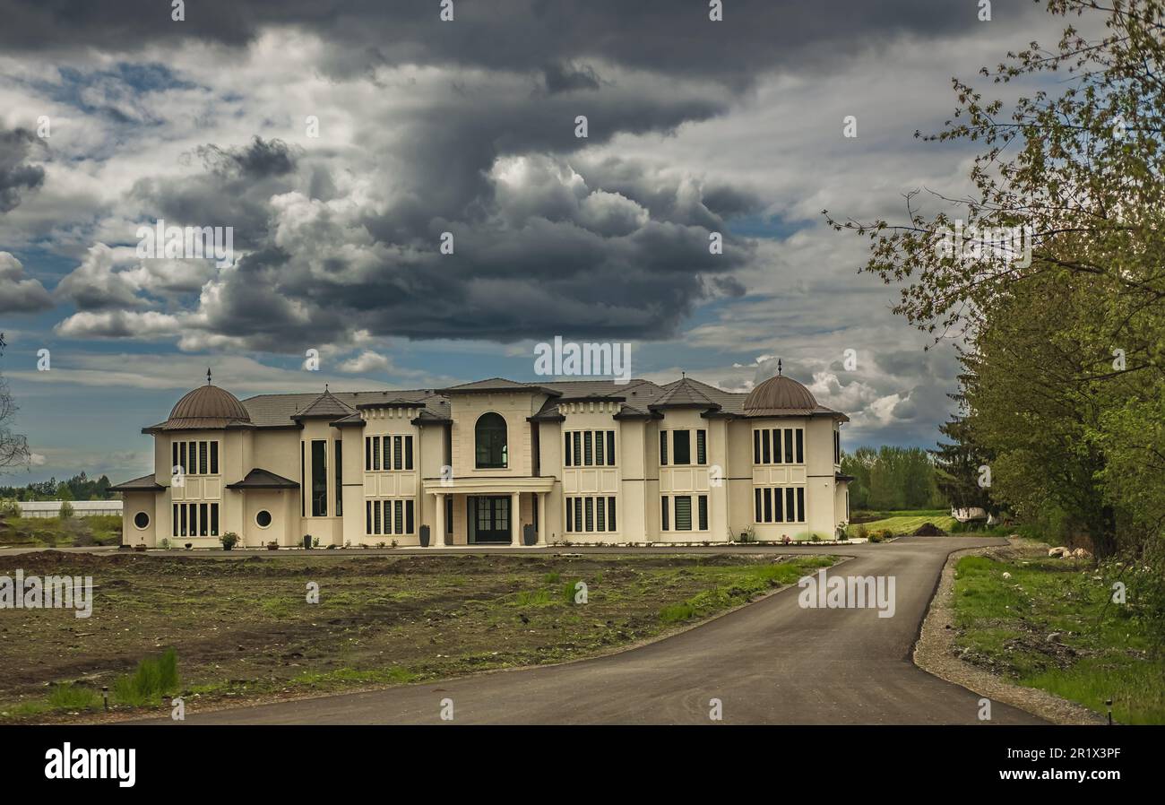 New big custom made luxury house in rural in British Columbia. A modern