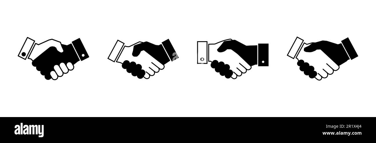 Handshake icon vector. business handshake. contact agreement Stock ...