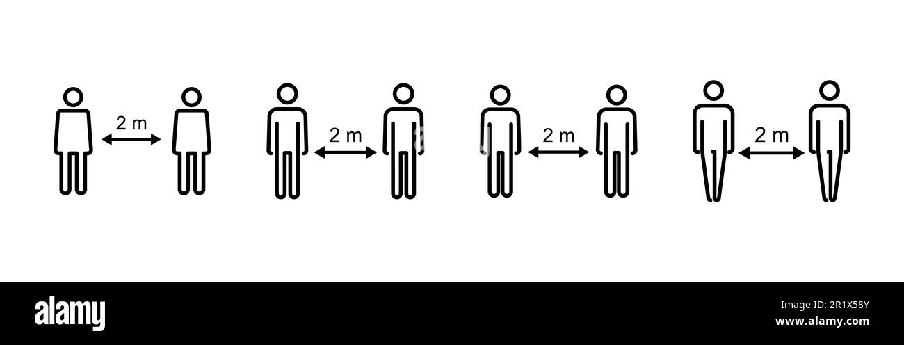 Social distance icon vector. social distancing icon. self quarantine ...