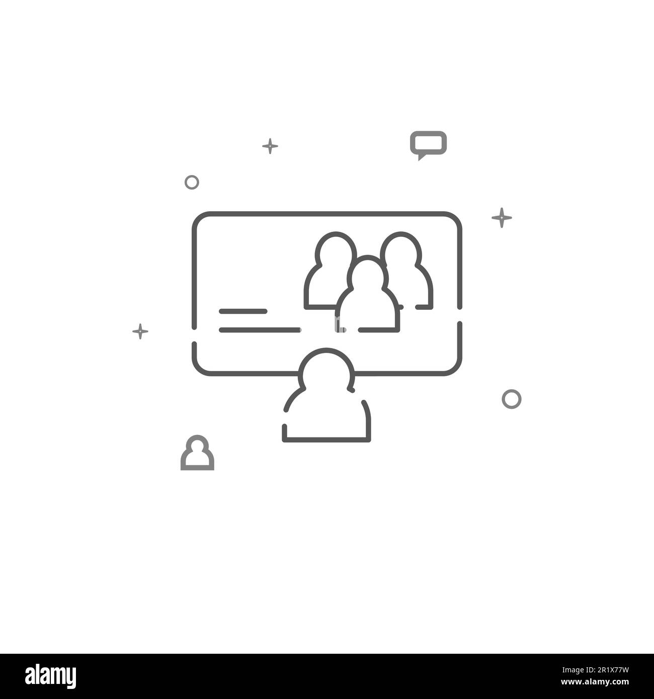 Video conferencing simple vector line icon. Symbol, pictogram, sign ...