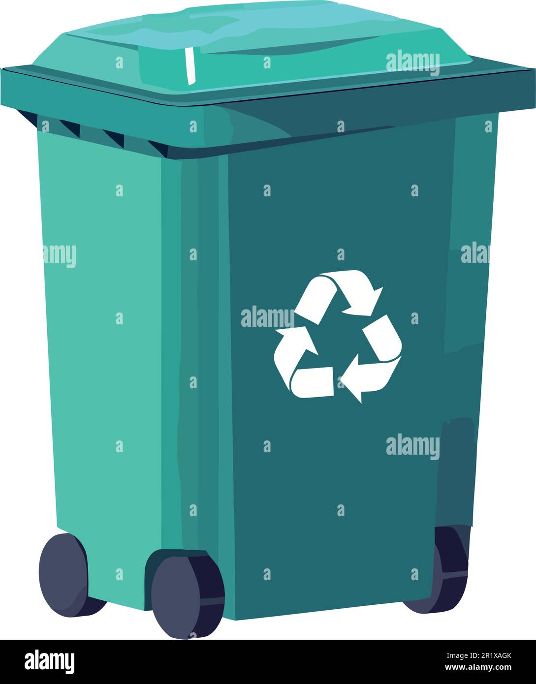 recycling trash bin over white Stock Vector Image & Art Alamy