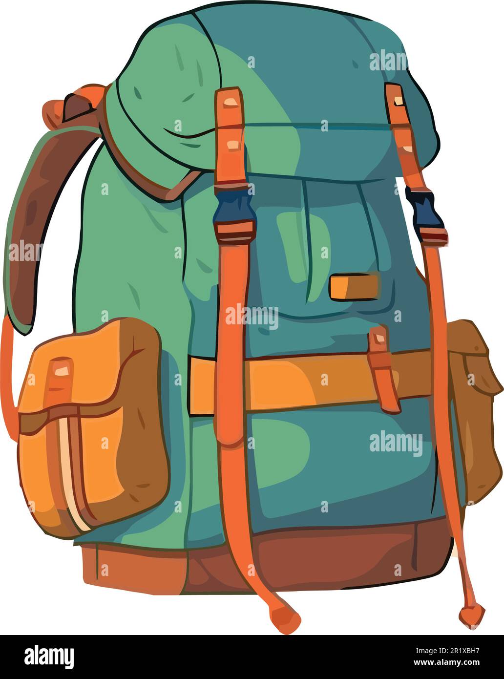 Hiking backpack for adventure and exploration over white Stock Vector ...