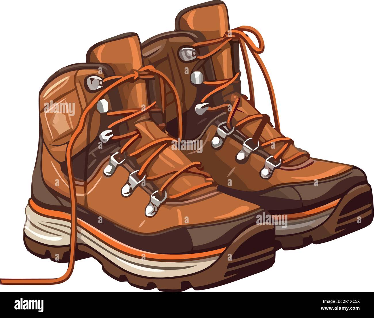 Hiking boots illustration over white Stock Vector Image & Art Alamy