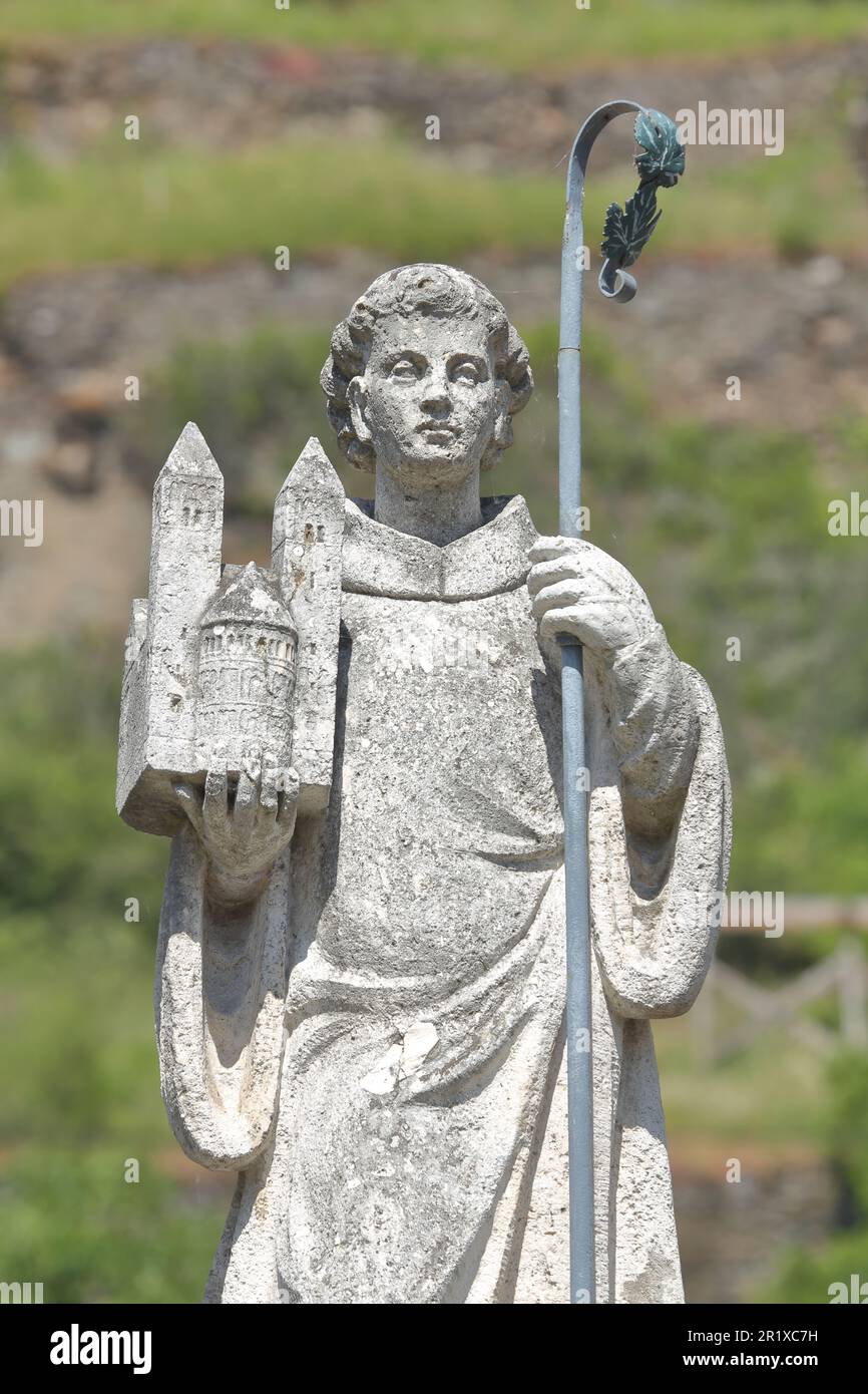 Castor Saint Saint St. Castor with crosier and carrying miniature from Collegiate ...