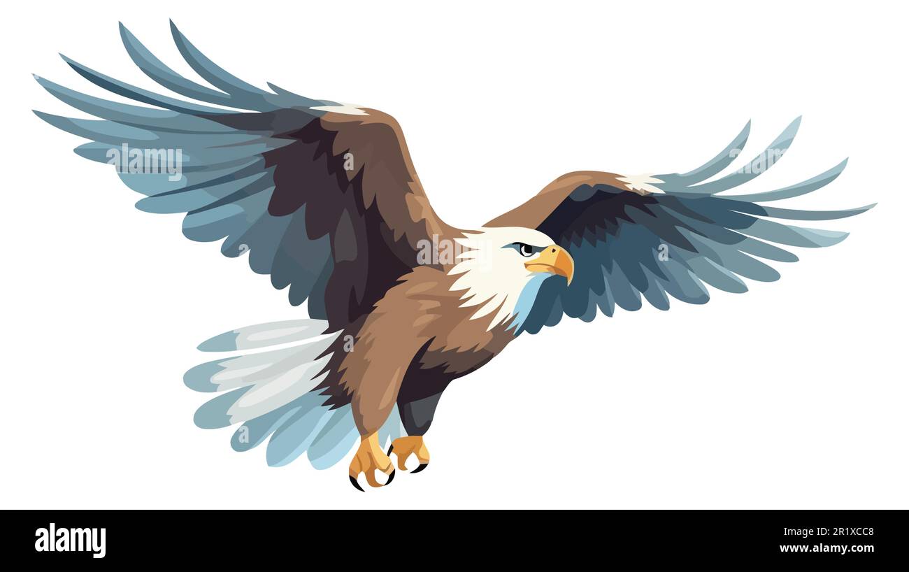 Bald Eagle isolated on white background. Vector illustration Stock ...