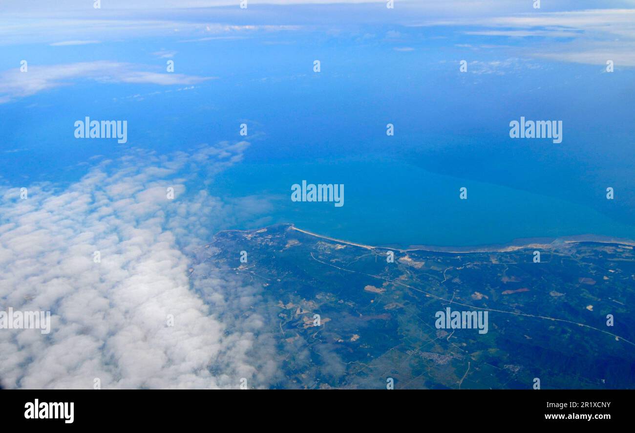 Aeiral views of coastal Vietnam in the Bố Trạch District, Quang Binh Province, Vietnam. Stock Photo
