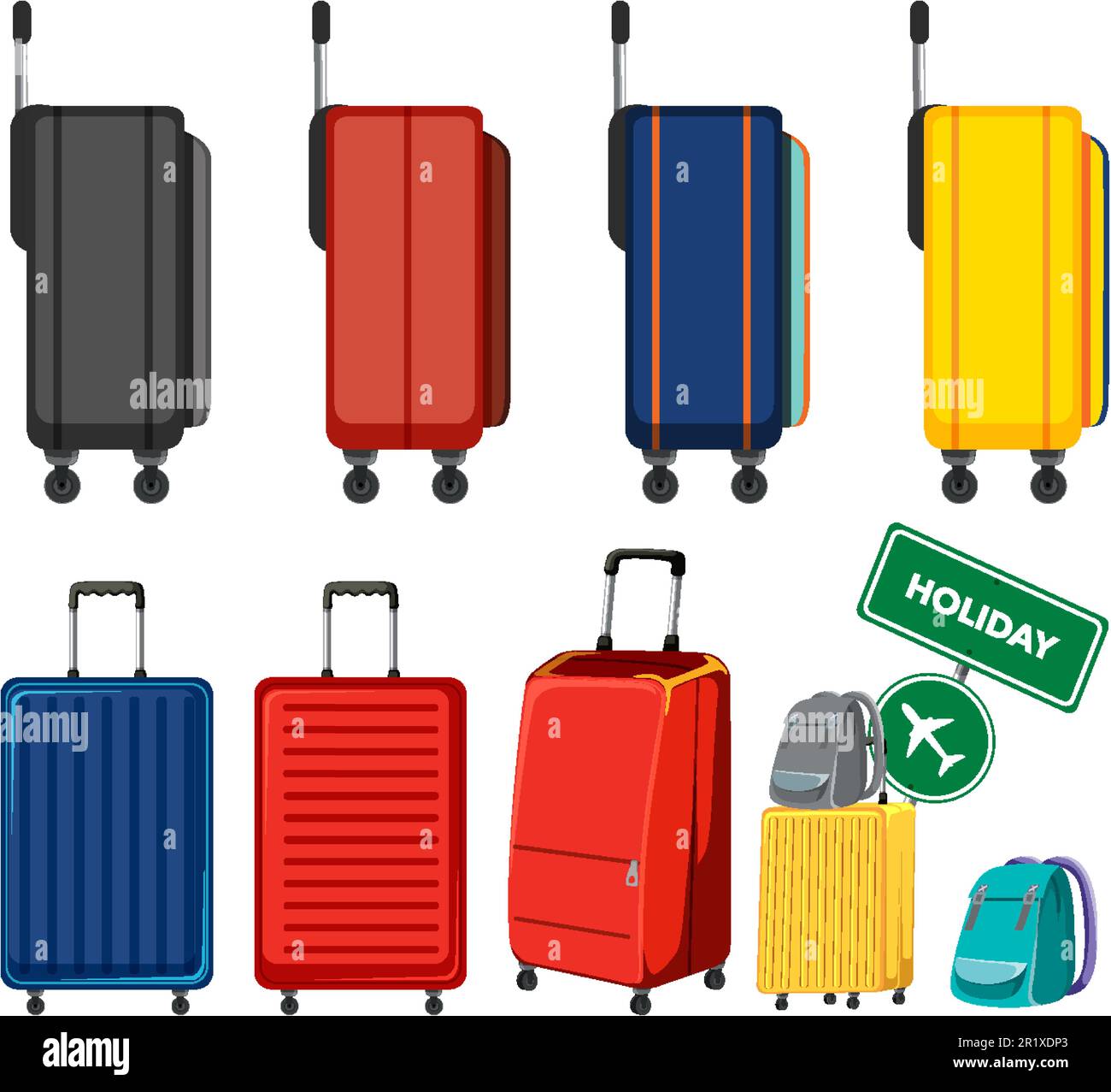 Colorful Luggage Set Vector Collection illustration Stock Vector Image & Art Alamy