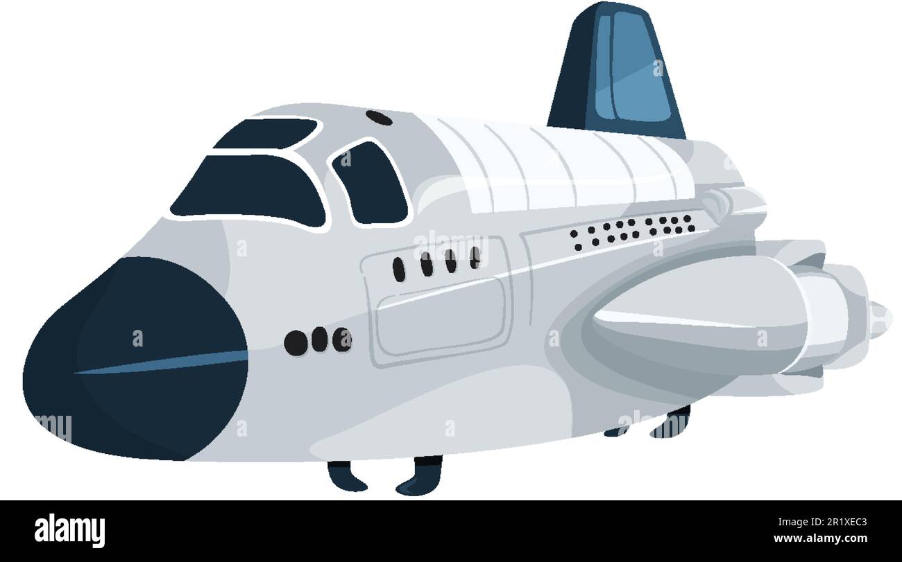 Space Shuttle Isolated on White Background illustration Stock Vector ...