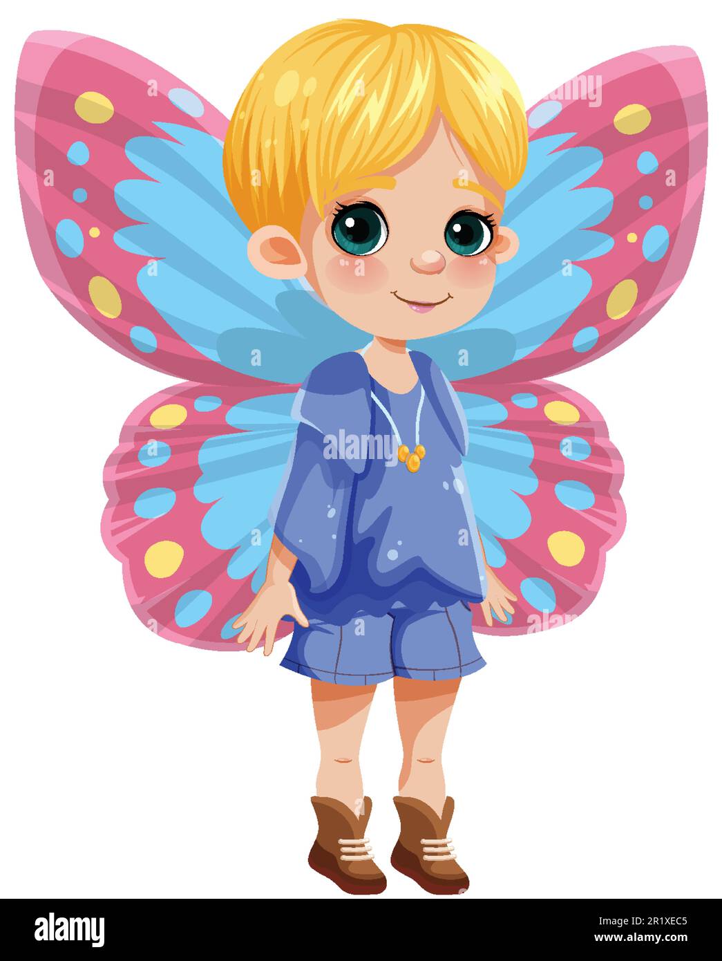 Little Fairy with Butterfly Wings illustration Stock Vector Image & Art