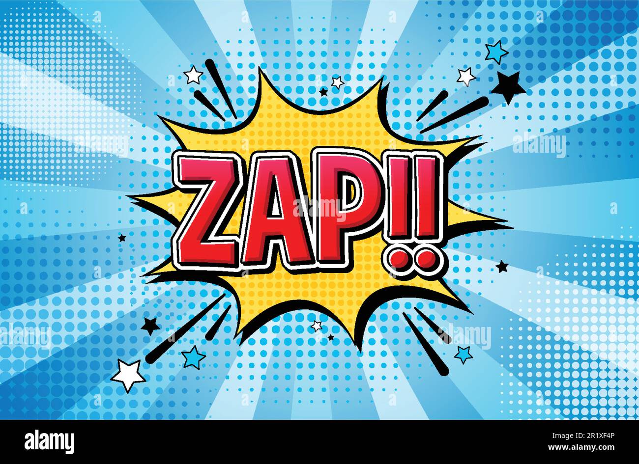 Zap retro comic speech bubble and effect in pop art style illustration ...