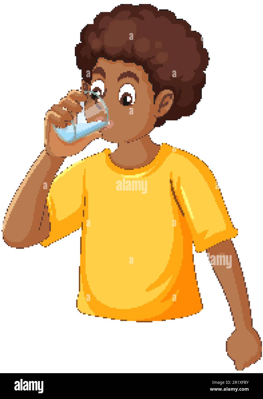 Teenage Boy Drinking Water illustration Stock Vector Image & Art Alamy