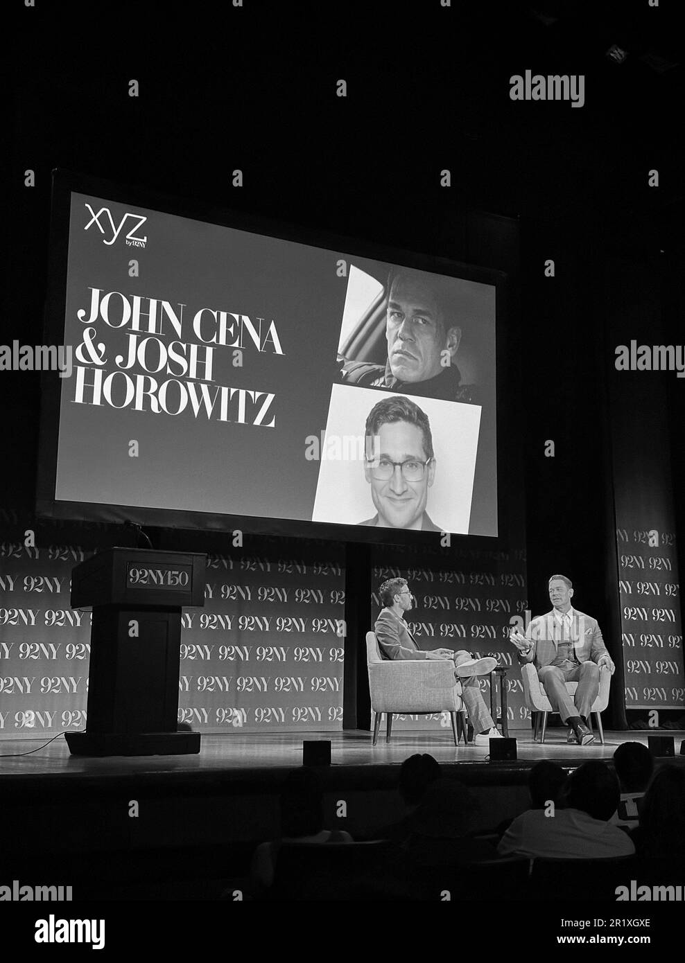 92NY, New York, USA, May 13, 2023 - Josh Horowitz and John Cena take part in a conversation for Fast X at The 92nd Street Y, New York on May 15, 2023. Photo: Giada Papini Rampelotto/EuropaNewswire Stock Photo