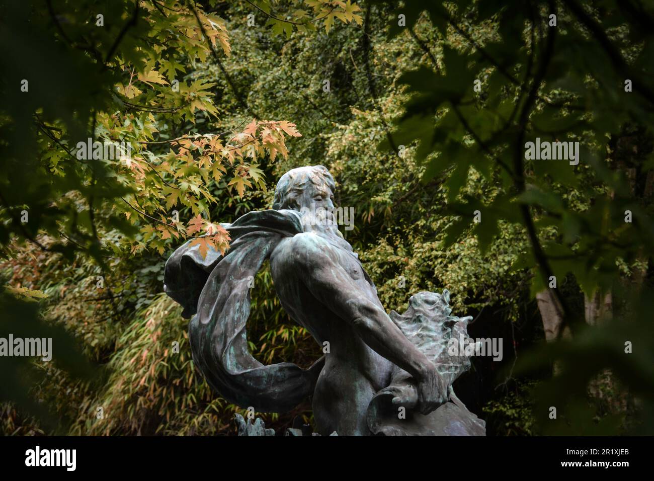 Statue in Koningin Astridpark - Bruges, Belgium Stock Photo