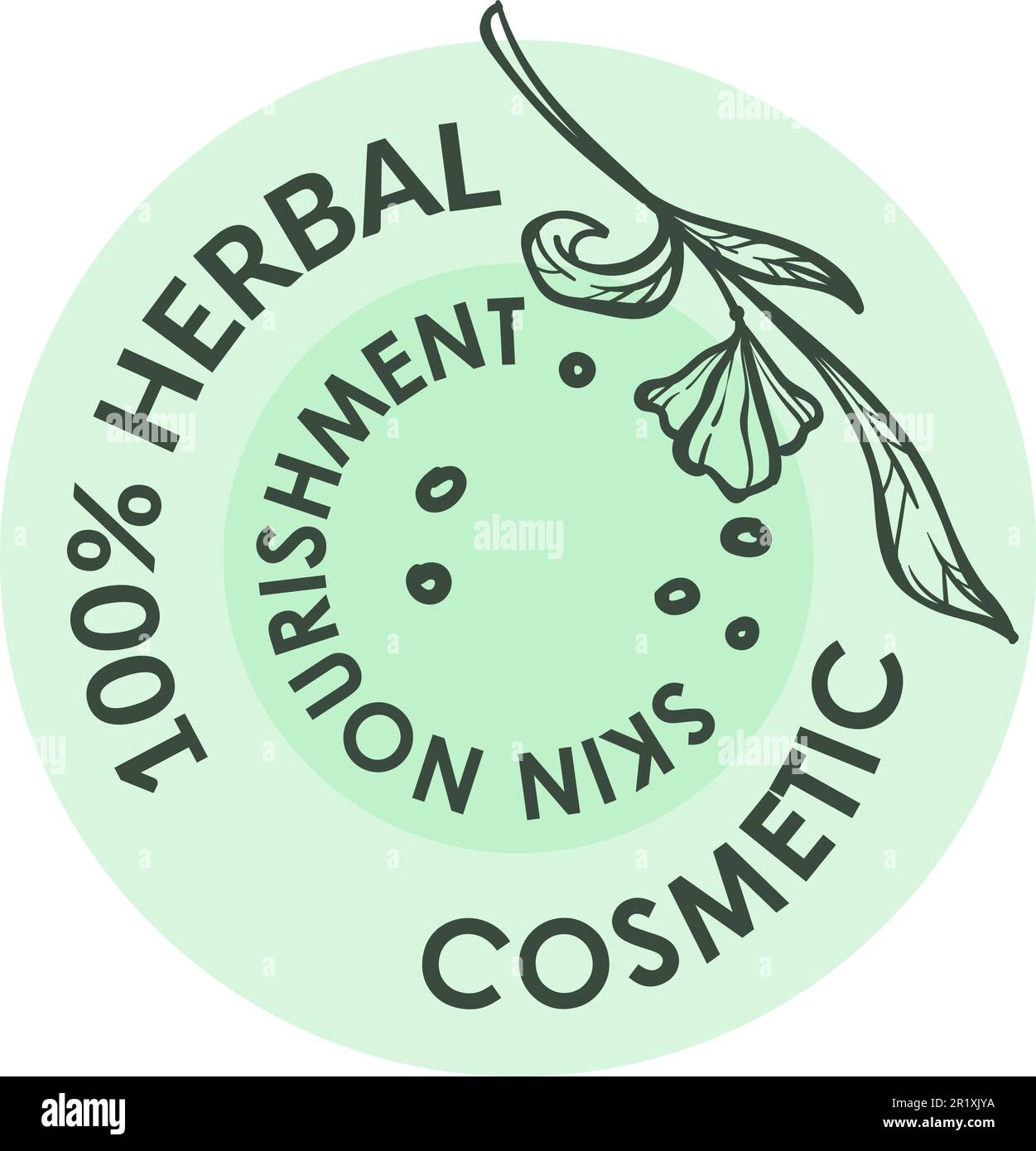 Herbal cosmetics, skin nourishment and care label Stock Vector