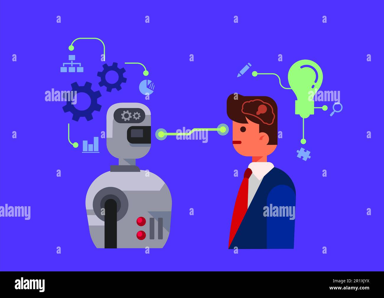 AI artificial intelligence robot versus person human Stock Photo Alamy