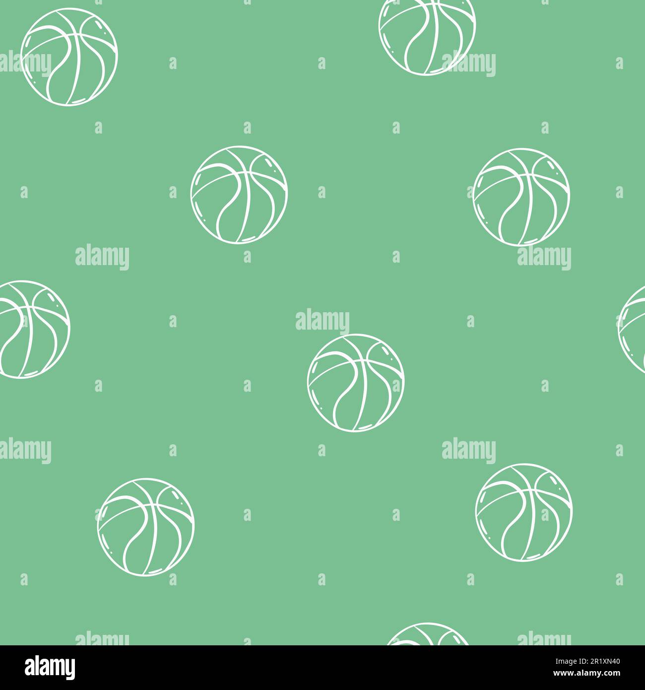The seamless pattern on the basketball theme Stock Vector