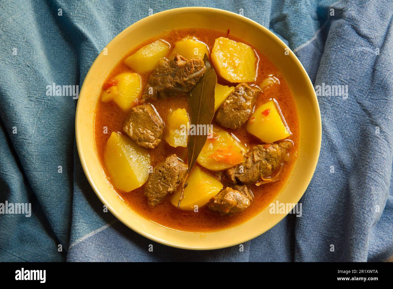 Stewed beef with potatoes and vegetables. Traditional Spanish tapa recipe Stock Photo Alamy