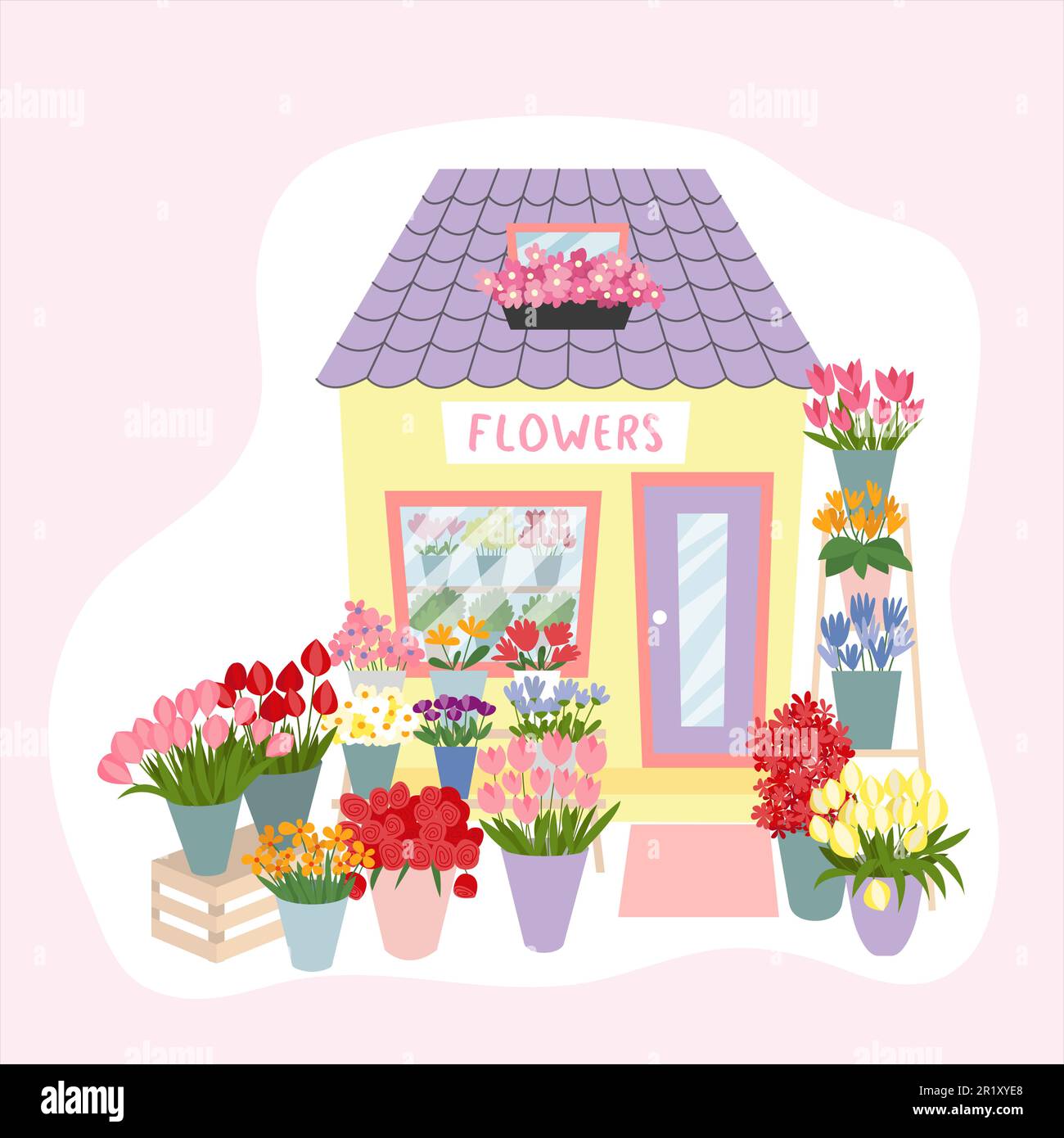 Downtown flower market Stock Vector Images - Alamy