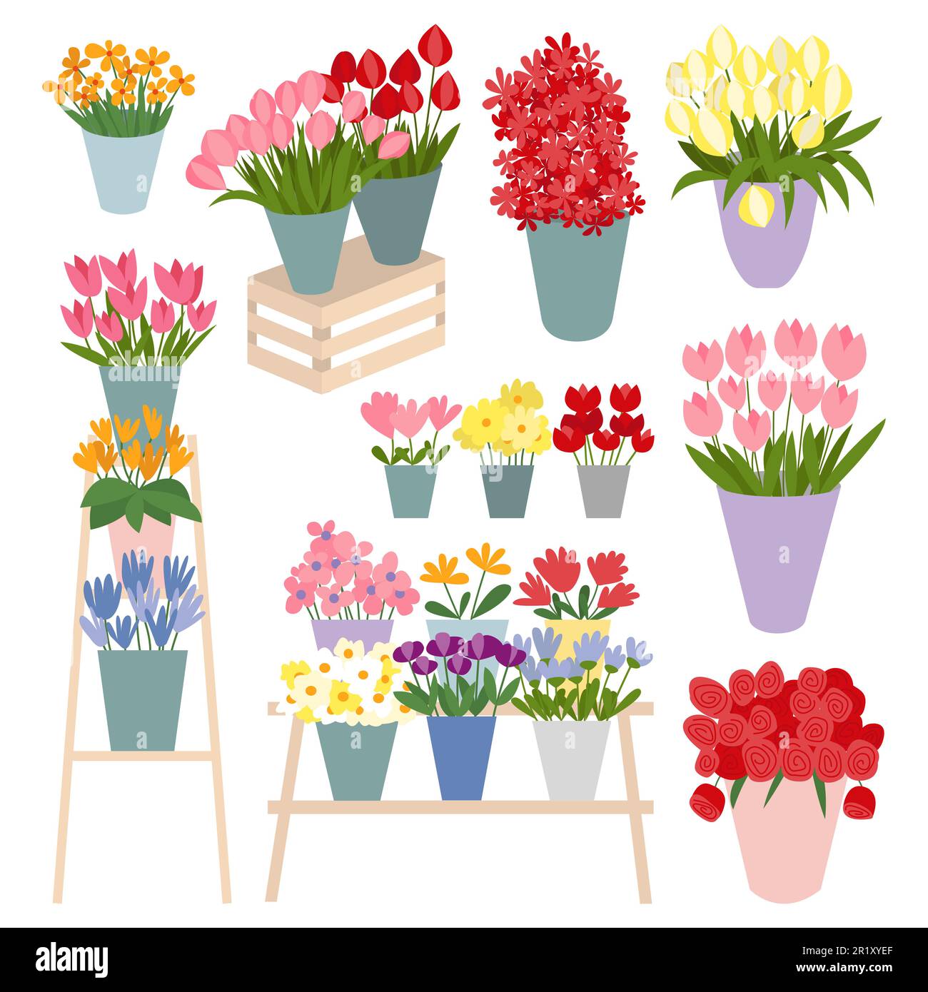 Different kinds of flowers bouquets Stock Vector Image & Art Alamy