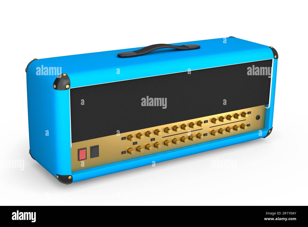 Classical electric and acoustic guitar amplifier isolated on white