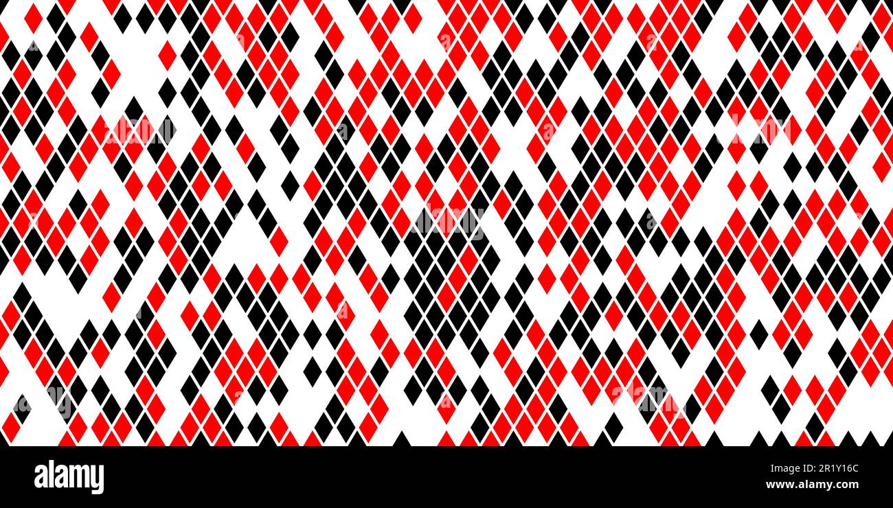 Harlequin seamless pattern in black and red colors. Argyle classic ...