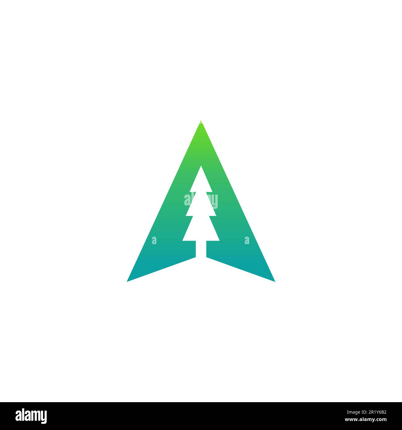 Letter A Pine Logo Vector Illustration. Pine Icon Stock Vector
