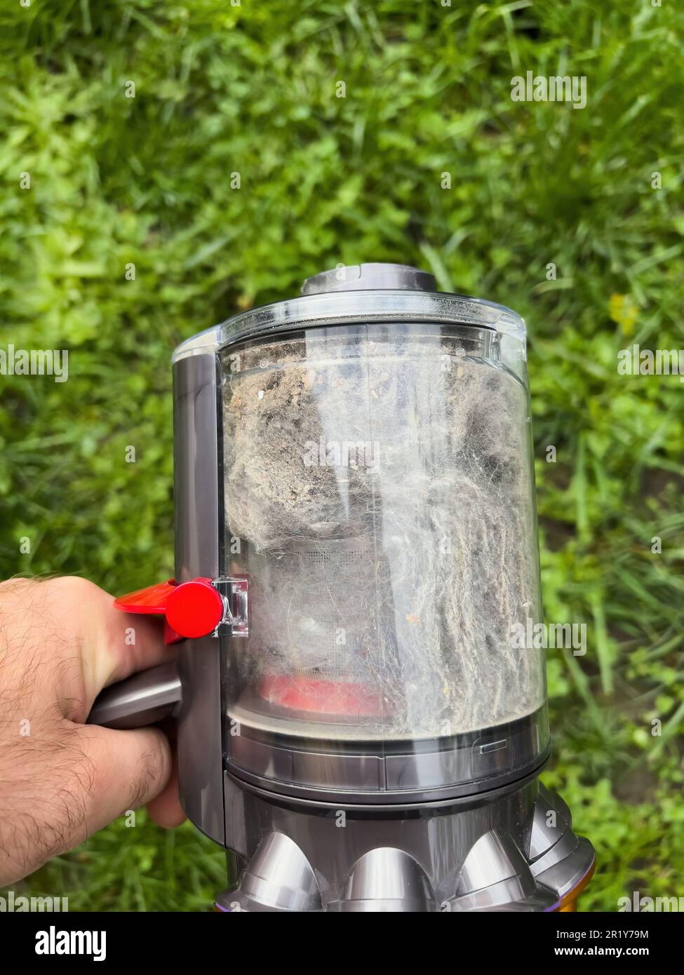 A modern vacuum cleaner efficiently sucks up animal hair, human hair