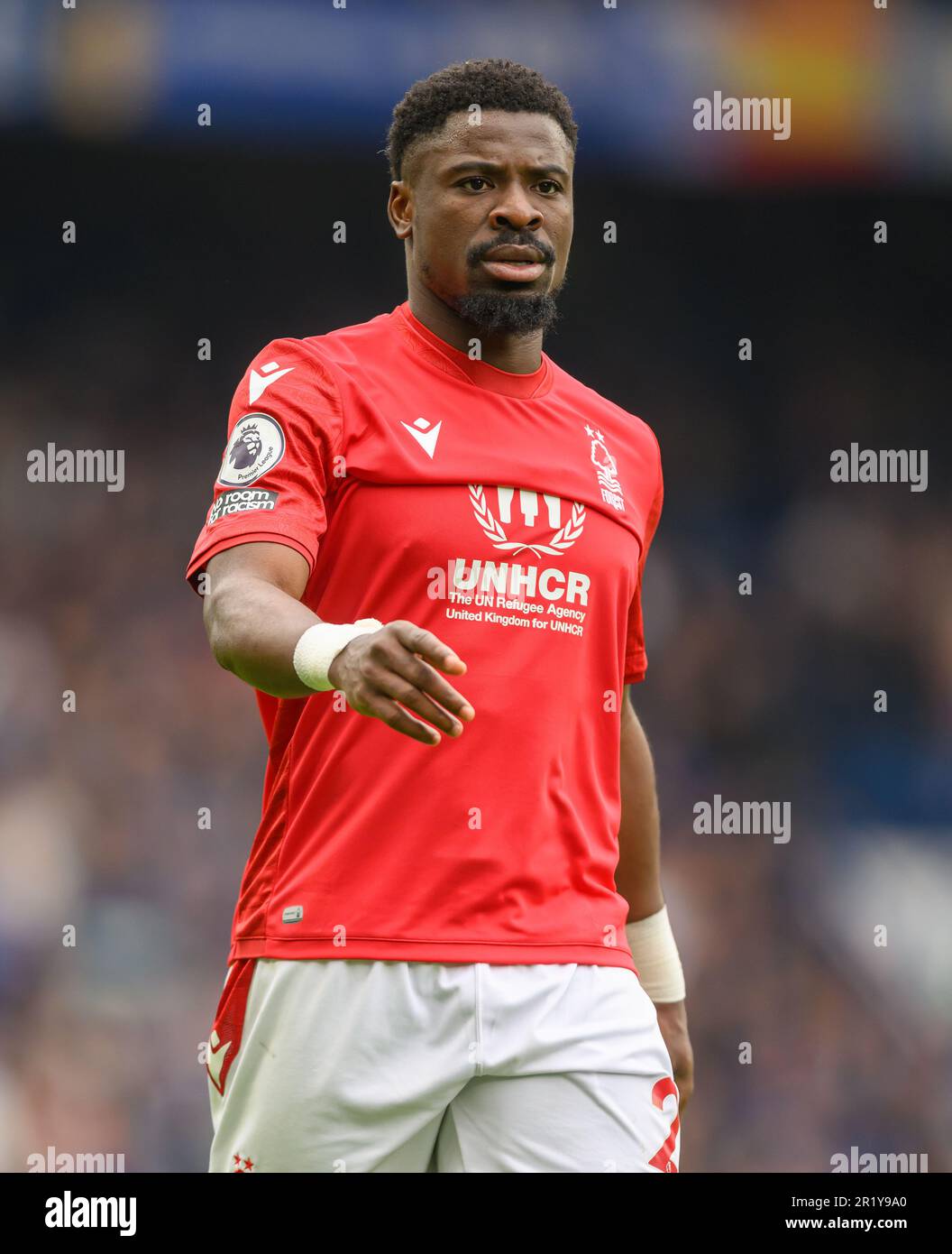 London, UK. 13th May, 2023. 13 May 2023 - Chelsea v Nottingham Forest - Premier League - Stamford Bridge Nottingham Serge Aurier during the Premier League match at Stamford Bridge, London. Picture Credit: Mark Pain/Alamy Live News Stock Photo