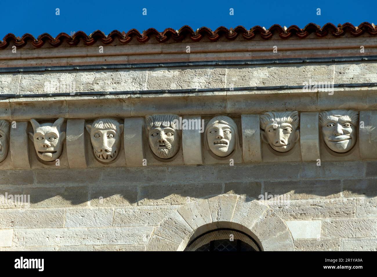Vezelay . Sculptures of Basilica St Mary Magdalene . Unesco World heritage. Via Lemovicensis . Yonne . Bourgogne Franche Comte. France Stock Photo