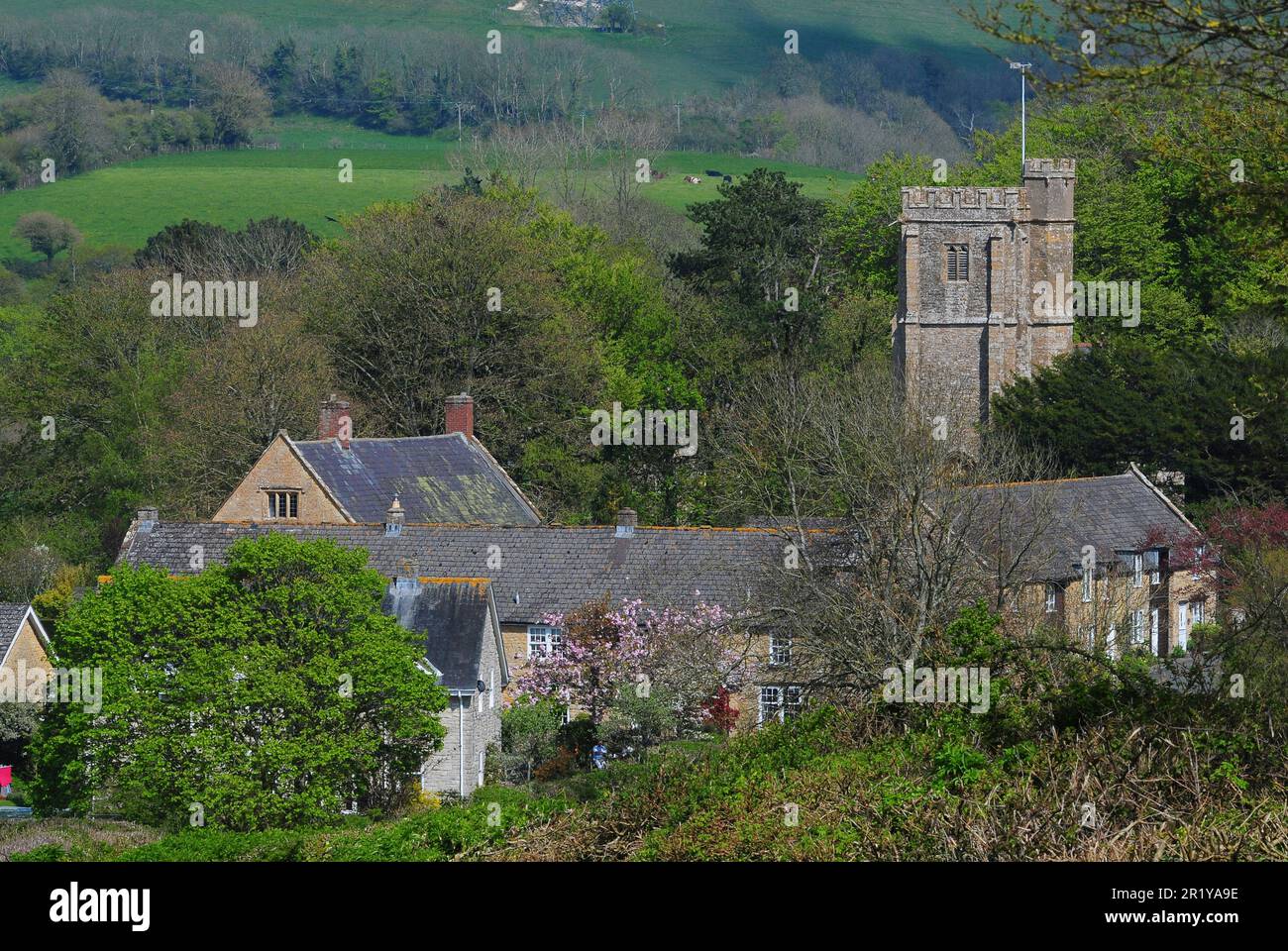 The village of Askerswell in West Dorset, UK Stock Photo