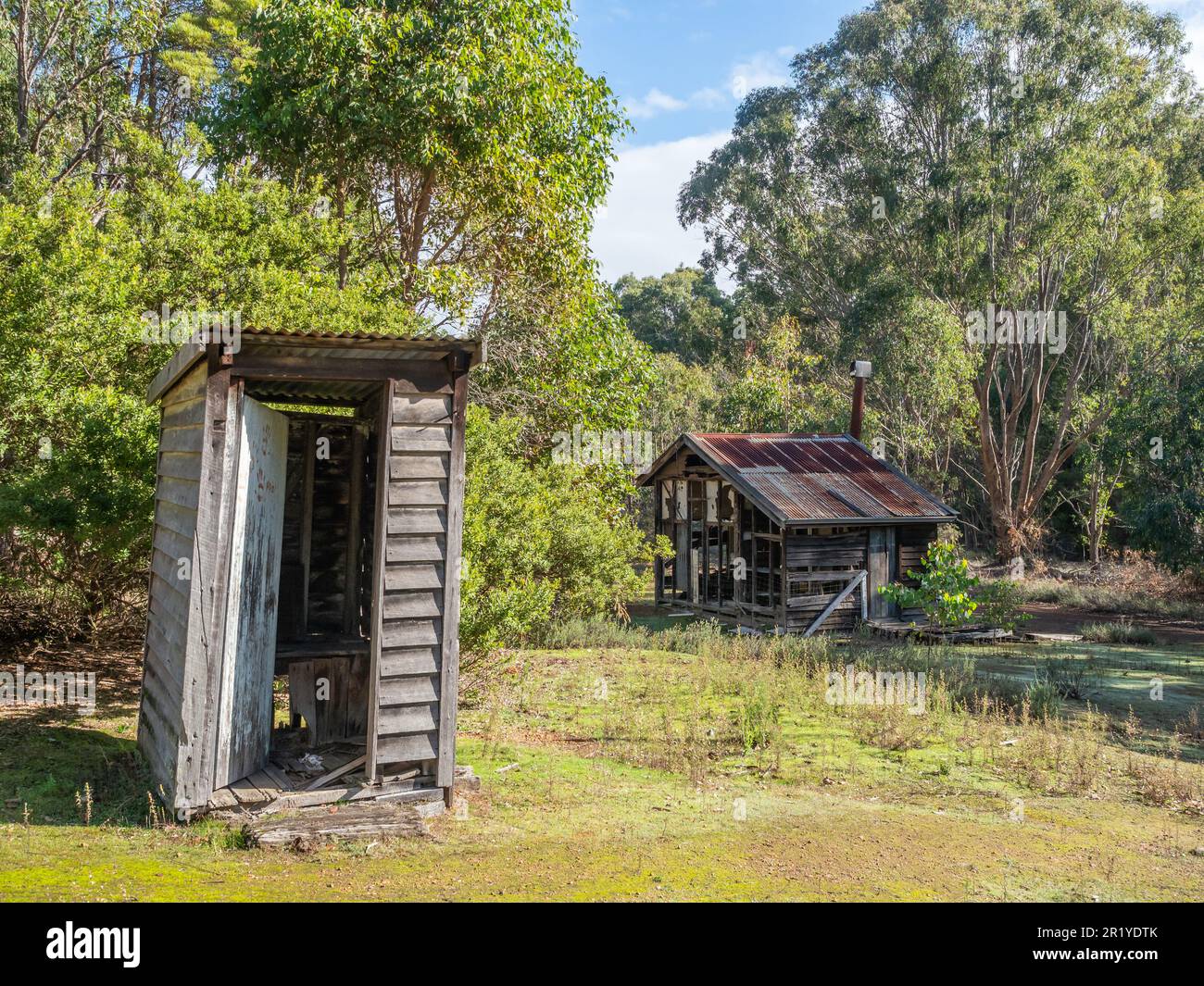 An old sawmill worker's cabin and toilet situated near Donnelly River