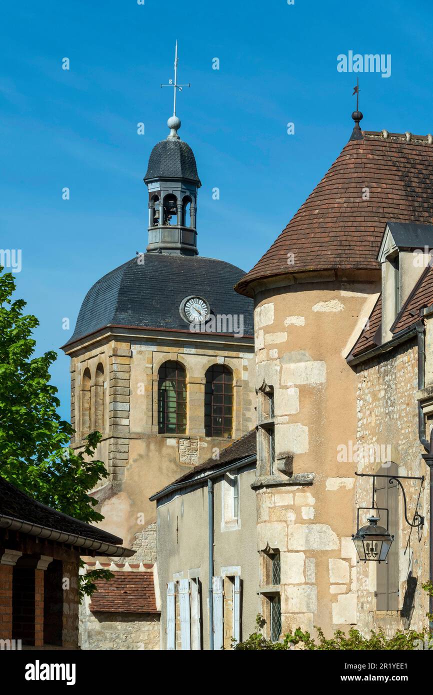 Vezelay labelled les Plus Beaux Villages de France. . Bell tower of old church of St Peter . Yonne department. Bourgogne Franche Comte. France Stock Photo
