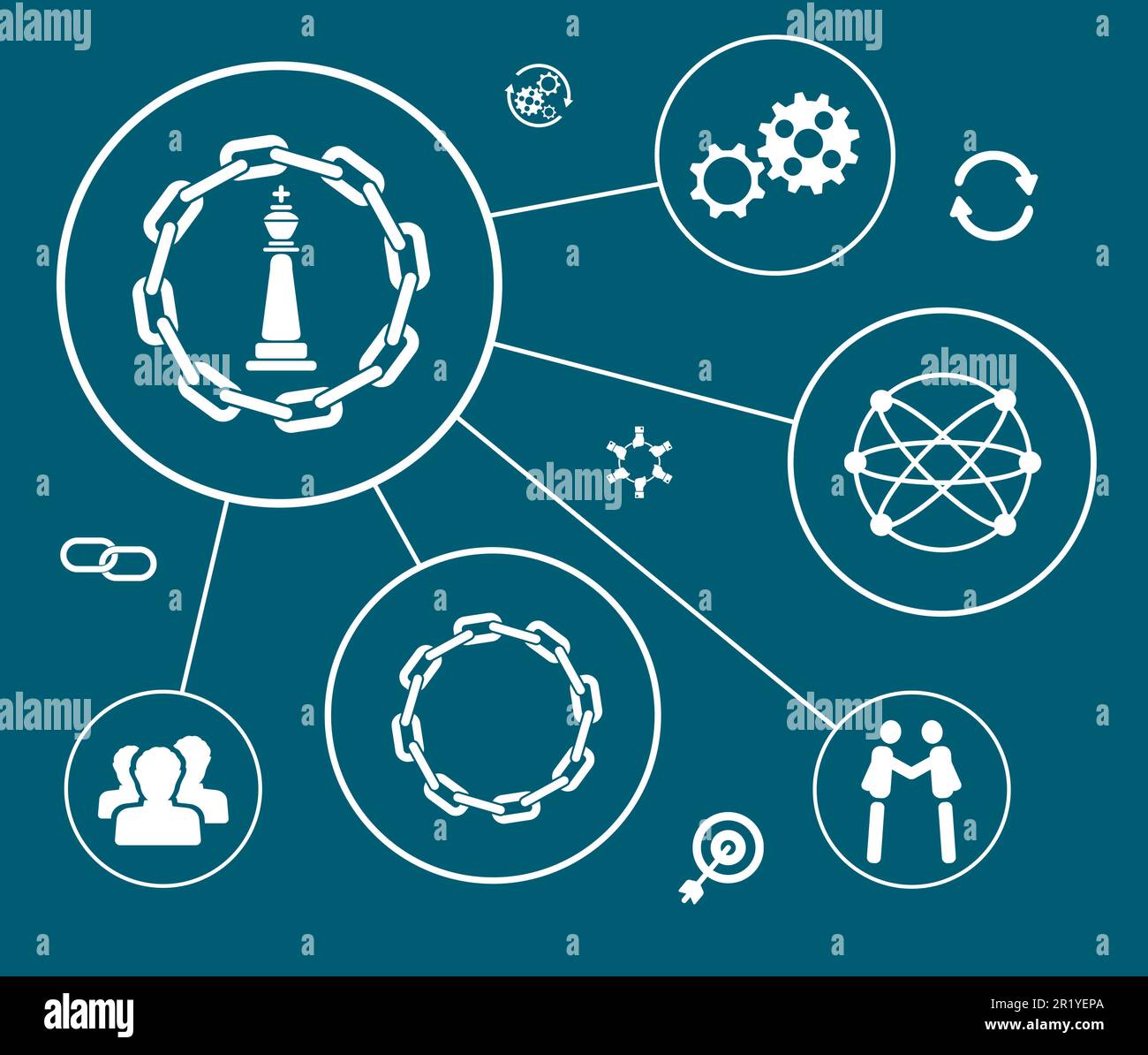 Concept of strategic alliance with connected icons Stock Photo - Alamy 