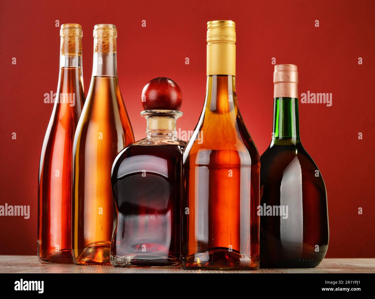 Bottles of assorted alcoholic beverages Stock Photo Alamy