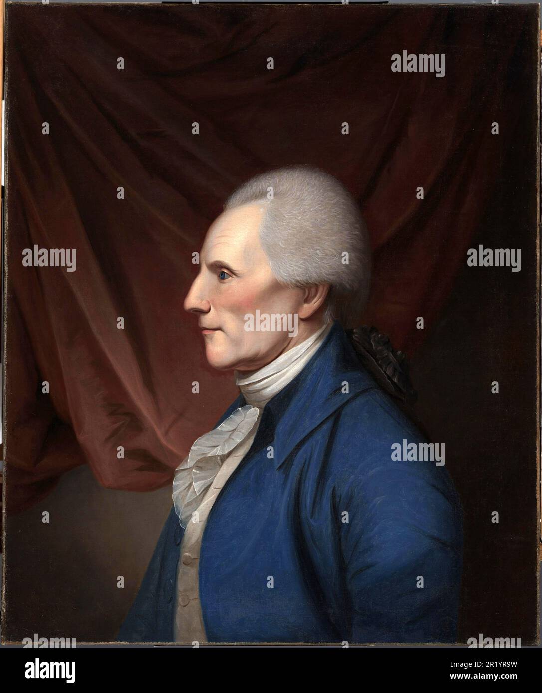 Richard Henry Lee (20 January 1732-19 June 1794) was the sixth President of the Continental Congress and, as a signer of the Constitution of the United States, is one of the Founding Fathers of the United States, Painting by Charles Willson Peale (1741-1827), Historical, digitally restored reproduction of a historical original  /  Richard Henry Lee (20. Januar 1732-19. Juni 1794) war der sechste Präsident des Kontinentalkongresses und ist als Unterzeichner der Verfassung der Vereinigten Staaten einer der Gründerväter der Vereinigten Staaten, Gemälde von Charles Willson Peale (1741-1827), Histo Stock Photo