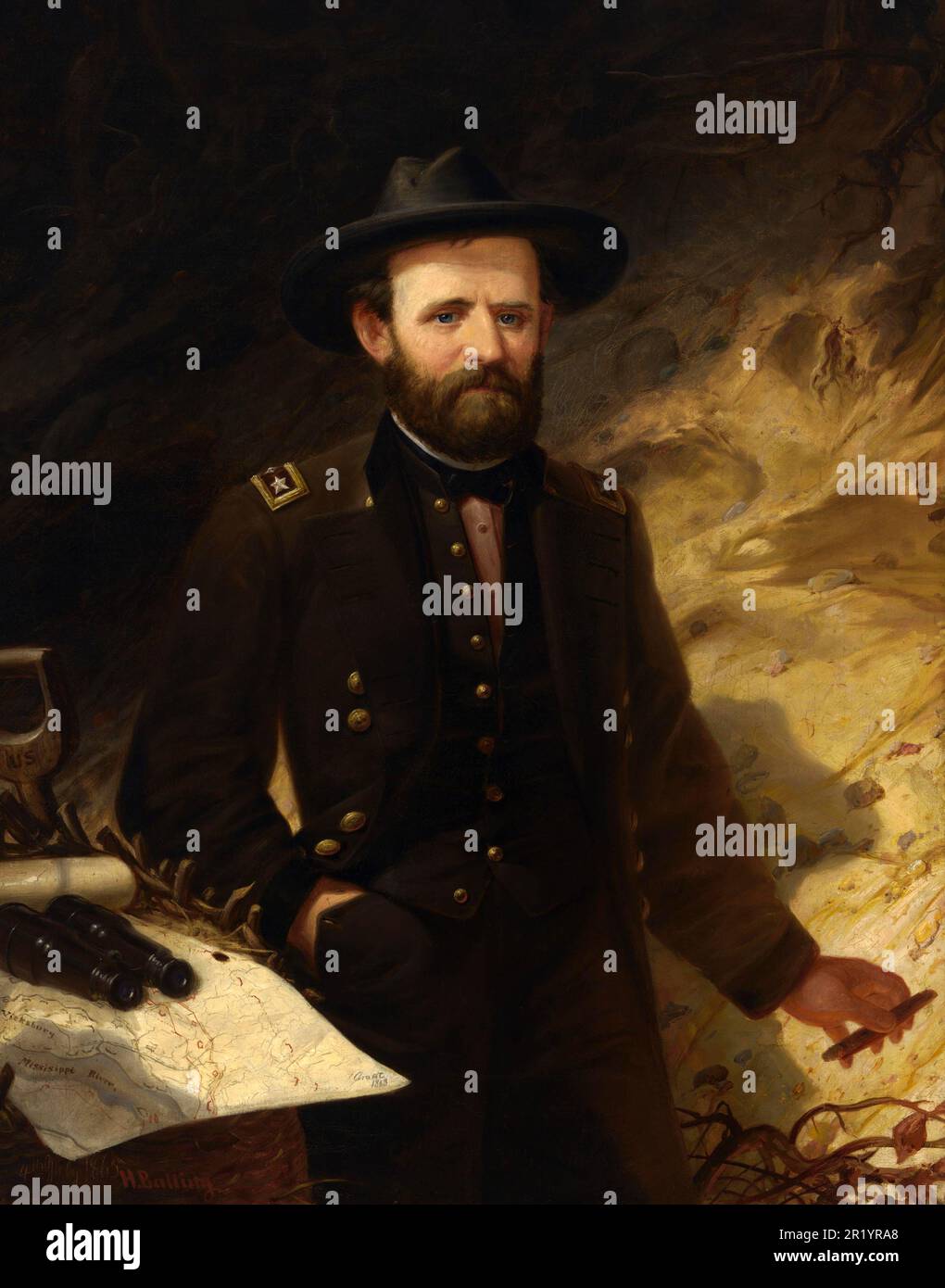 Ulysses S. Grant (27 April 1822-23 July 1885) was a US general and politician. He was commander-in-chief of the US Army in the War of Secession and the 18th President of the United States of America from 1869 to 1877,, Painting by Ole Peter Hansen Balling, Historical, digitally restored reproduction of a historical original  /  Ulysses S. Grant (27. April 1822-23. Juli 1885) war ein US-amerikanischer General und Politiker. Er war Oberbefehlshaber des US-Heeres im Sezessionskrieg und von 1869 bis 1877 der 18. Präsident der Vereinigten Staaten von Amerika,, Gemälde von Ole Peter Hansen Balling, Stock Photo
