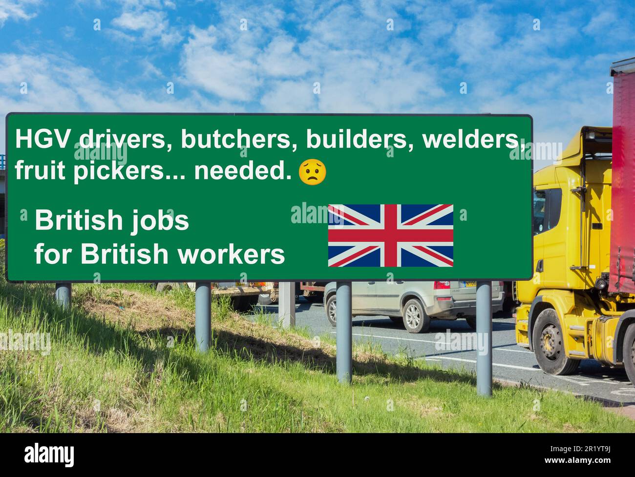 Brexit, EU, Europe, immigration, workers, British jobs, job vacancies...concept Stock Photo