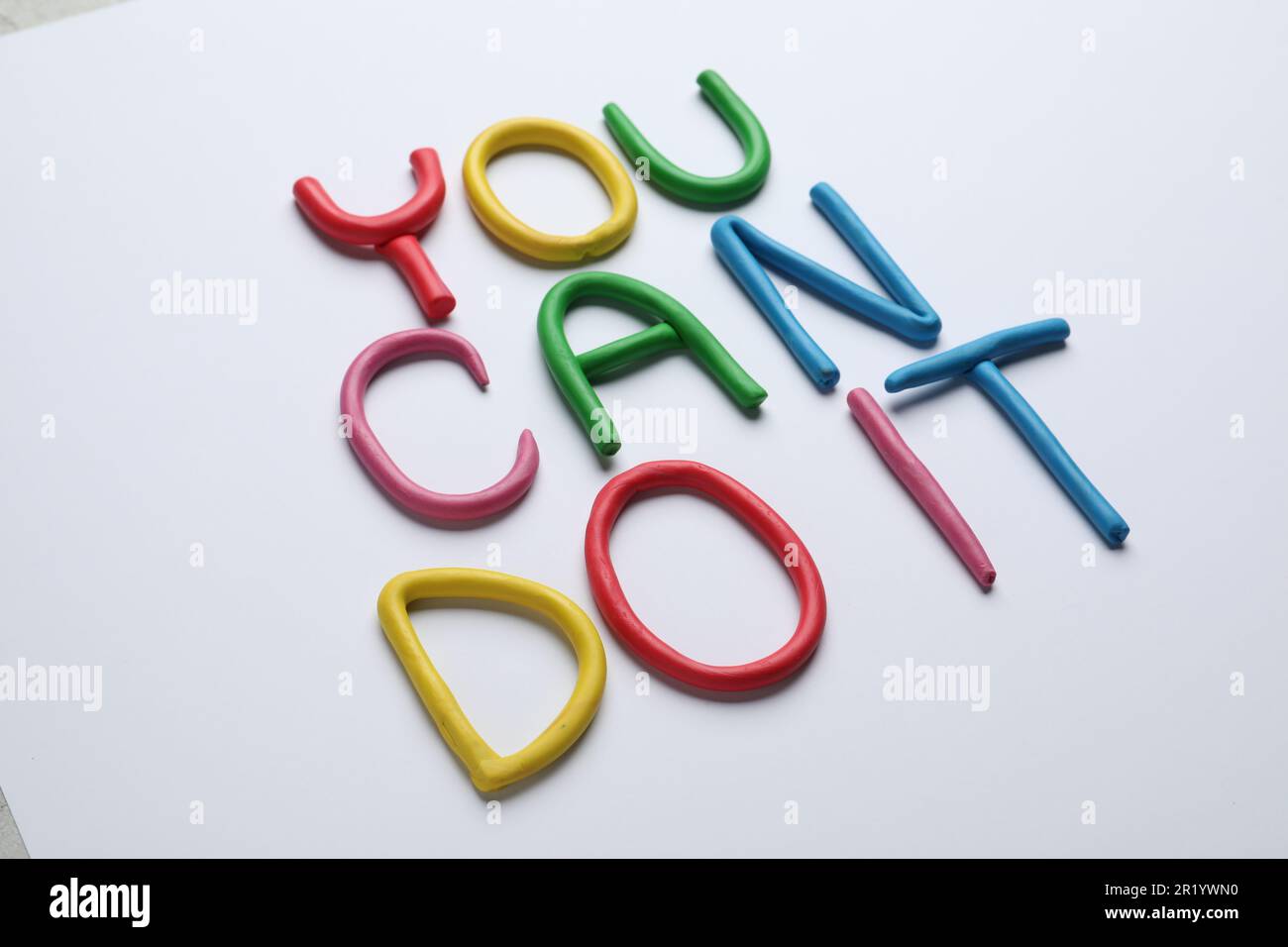 Motivational phrase You Can Do IT made of colorful plasticine on white background Stock Photo