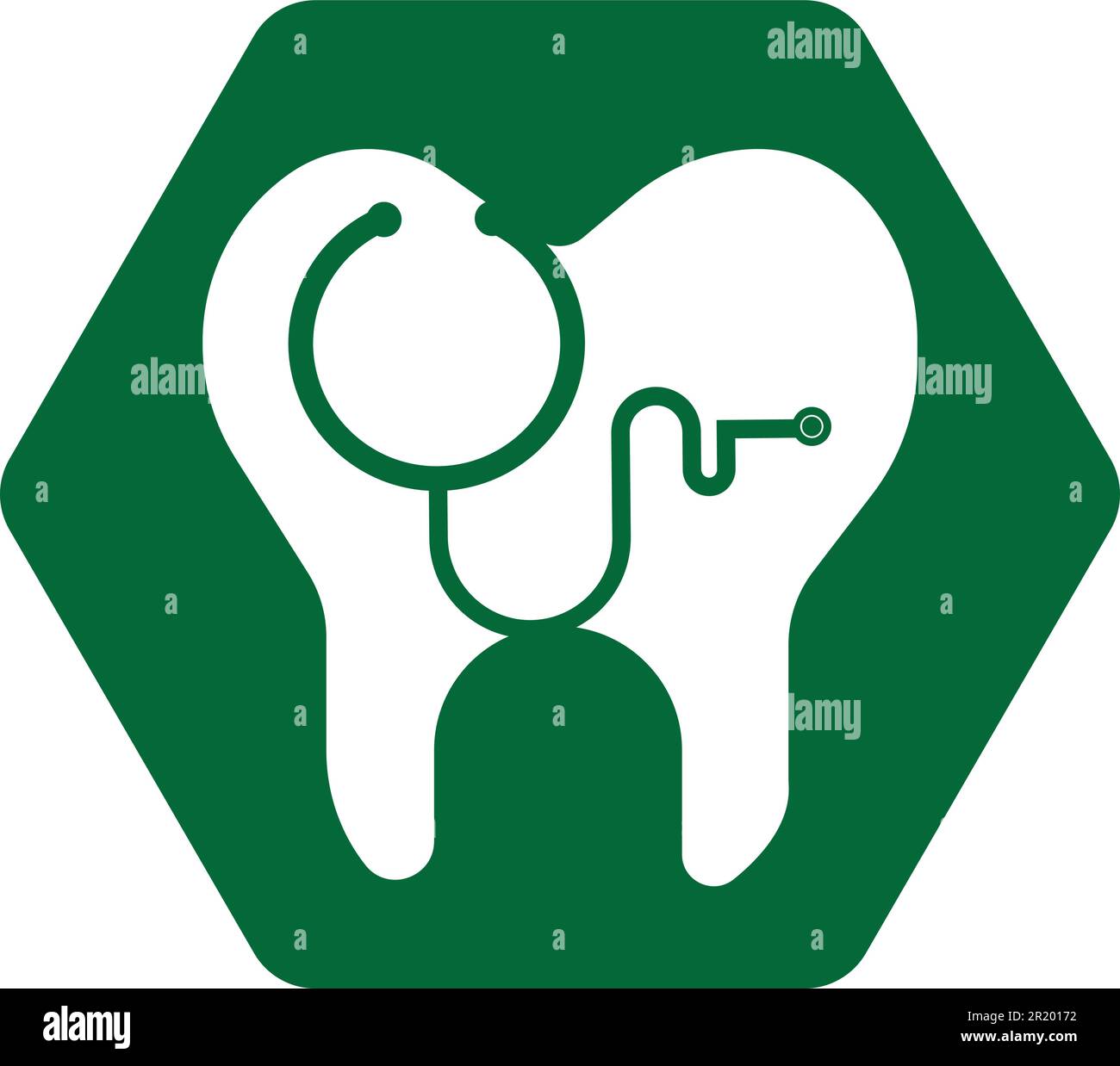 Dental stethoscope logo, Dental Clinic Logo Tooth abstract desig Stock
