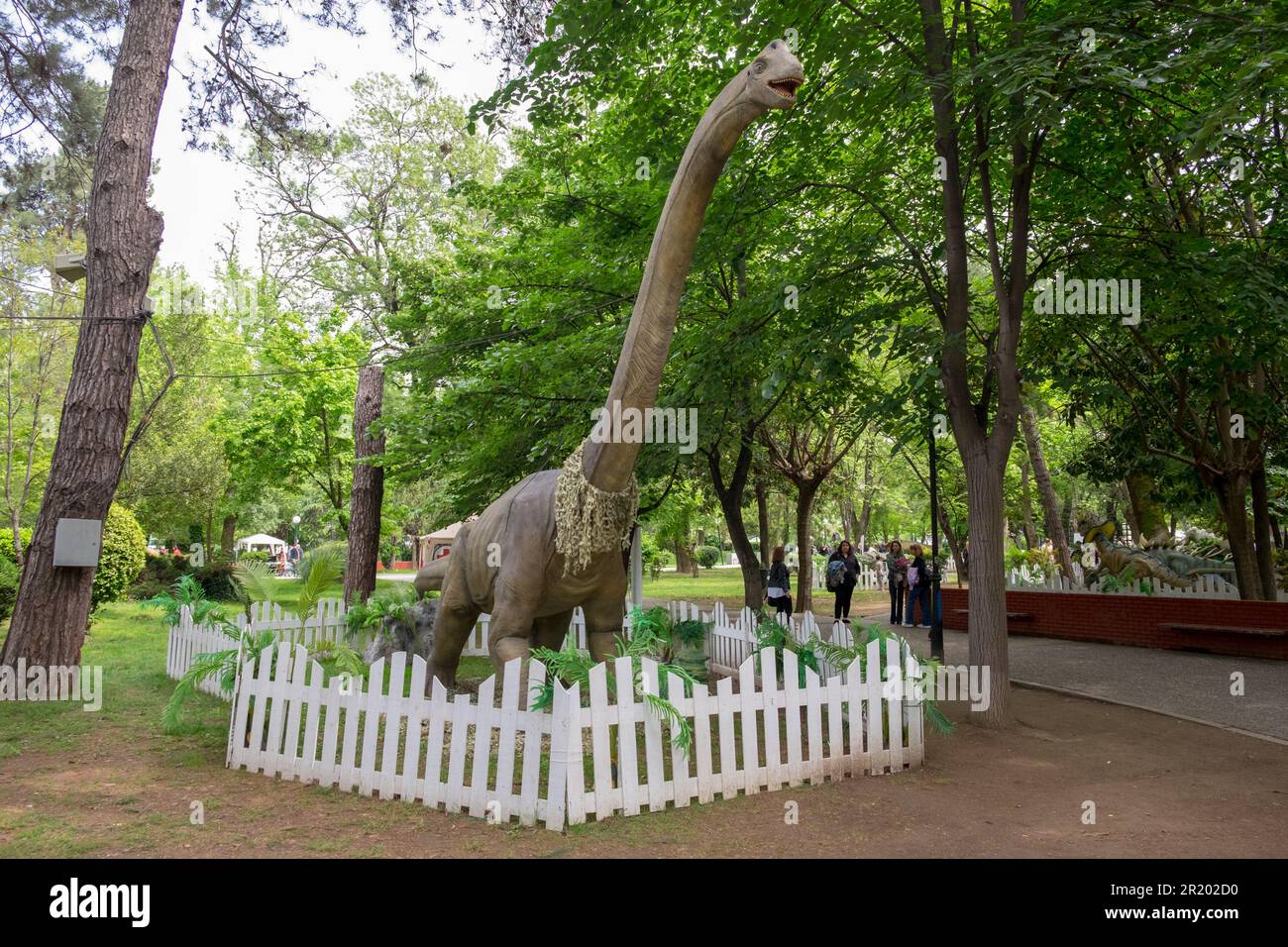 Animatronic or robotic Brachiosaurus dinosaur Stock Photo